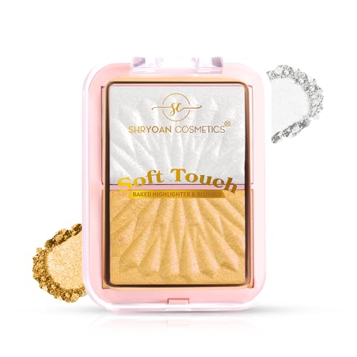Image of Shryoan Soft Touch Baked Highlighter & Blush Palette | Highly Pigmented & Long Lasting | Shimmery Finish Baked Highlighter & Blush Palette | Brightening | 10 Gram
