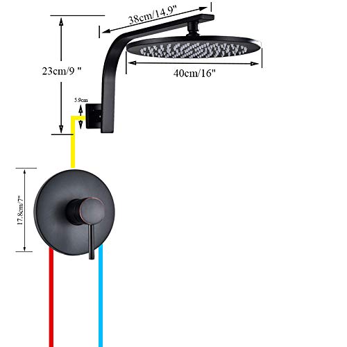 Douche de pluie black bronze grand format pour remplacer votre robinet