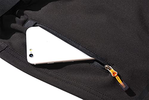 Foto von BenBoy Herren Wanderhose Wasserdicht Softshellhose Outdoorhose Winddicht Warm Gefüttert Skihose Snowboardhose Winter Trekkinghose,KZ1672M-Black2-L