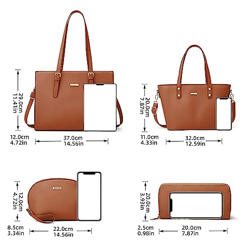 Image of Women Fashion Synthetic Leather Handbags Tote Bag Shoulder Bag Top Handle Satchel Purse Set