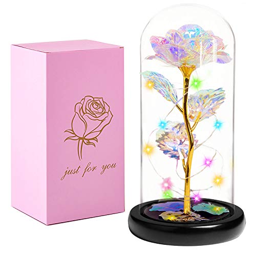 Galaxy Rose Colorful Flowers Mothers Day for Mom Gifts,Unique Gifts for Women Wife Girls,Forever Roses with Led Decor,Best Gifts for Her,Kids,Valentines Day,Wedding Anniversary and Birthday,Christmas