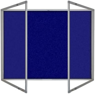 Tamperproof Lockable Noticeboard Class 1 Aluminium Framed 2400mm x 1200mm, Oxford Blue, Double Doors