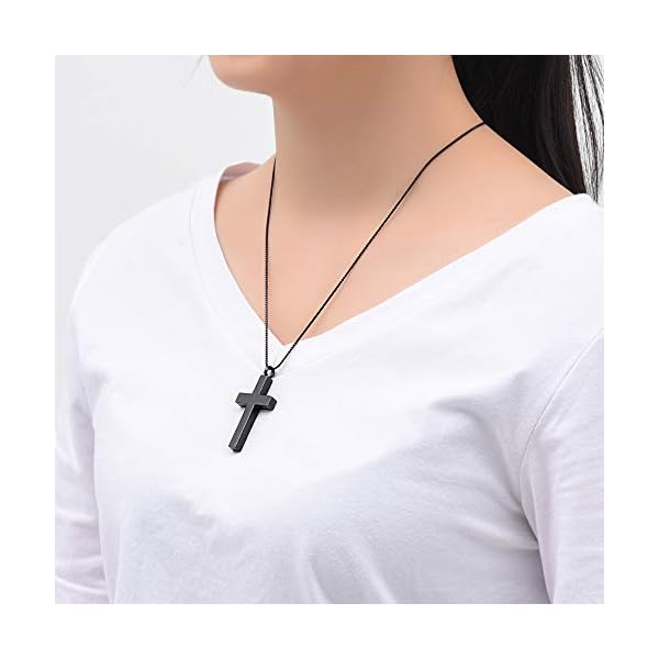Imrsanl-Crystal-Cross-Necklace-for-Ashes-Stainless-Steel-Keepsake-Cremation-Jewelry-Religious-Cross-Memorial-Urn-Necklace-for-Pet-Human-Ashes-Pendant Imrsanl Crystal Cross Necklace for Ashes - Stainless Steel Keepsake Cremation Jewelry - Religious Cross Memorial Urn Necklace for Pet Human Ashes Pendant (Black)