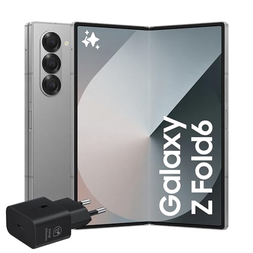 Samsung Galaxy Z Fold6 Smartphone AI pieghevole, Caricatore Incluso, RAM 12GB, 256GB, Dual SIM, Display 6,3'/7,6' Dynamic AMOLED 2X, Batteria a lunga durata, Silver Shadow 2024 [Versione italiana]