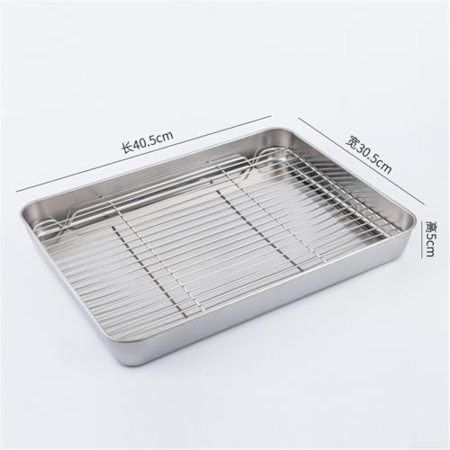 Plaque de cuisson inox avec grille 40x30x5cm pour four - 5