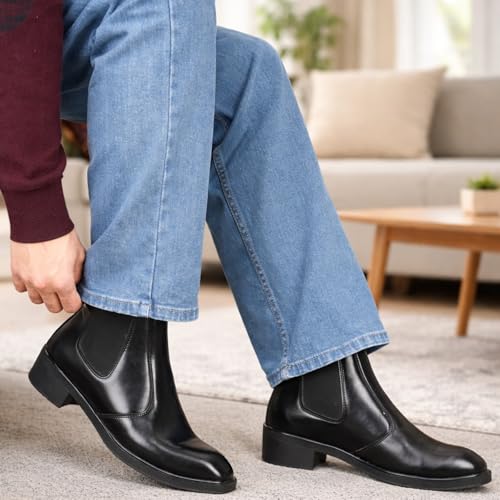 Image of Men's Slip On Fashion Chelsea Boots | High Tops, Soft Cushioned Insole, Comfortable, Trendy, Stylish Boots