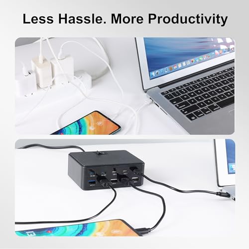 150W 10-Port USB Charger - Fast Multi Port USB 10-Ports Charging Hub with Switch Control - Compatible with iPhone 15/14/13/12, Galaxy S23/S22/S21, Note 20 Ultra and More - Image 5