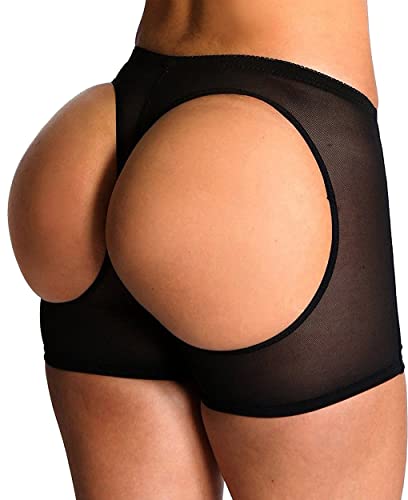 FUT Women Seamless Butt Lifter Body Shaper Tummy Control Panties Boyshorts Shapewear Underwear Black