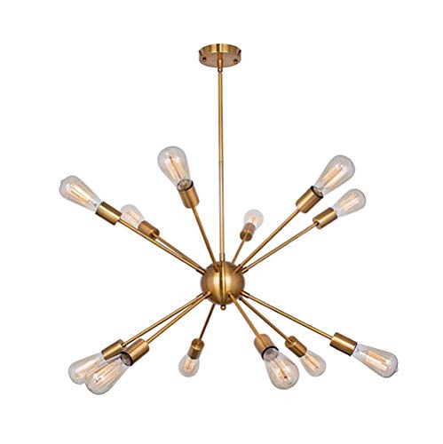 Lustre Doré, Lustre Lustre Bar Industriel Salon Cuisine Chambre Branchée Plafonnier Rétro Doré 8 Branches / 12 Branches (Size : 12-light)