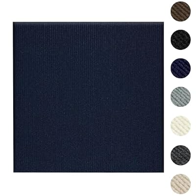 ZOWZOW Carpet Tiles Peel and Stick 24” x 24”, Self Adhesive Soft Padded Flooring Stickers, Dark Blue Home Decor for Bedroom Living Room Office, 20 Tiles & 80 sq ft per Box