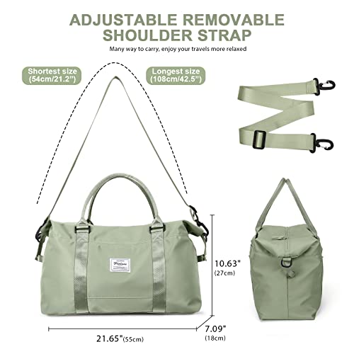 Travel-Duffel-Bags-for-Women-Men-Sport-Gym-Tote-Bag-with-Wet-Pocket-Waterproof-Weekender-Overnight-Bag-Carry-On-Bags-with-Trolley-Sleeve-for-Airplanes-GreyGreen