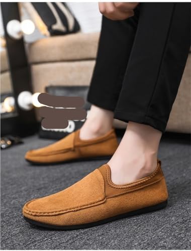 Mens Loafers PU Leather Round Toe Lightweight Resistant Comfortable Walking Shoes Casual Solid Color Slip On3