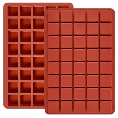 Puyeipt Mini Square Silicone Candy Molds 2 Pack 80 Cavities