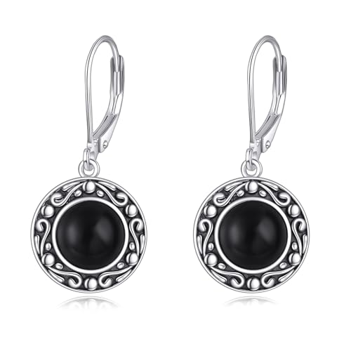 Black Onyx Earrings for Women Sterling Silver Black Onyx Drop