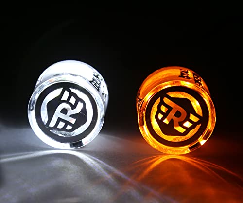 Image of Crystal Handle Bar Light End Indicator LED Light Side Weights For Bullet Bike - Classic, Standard, Electra, Thunderbird - 350 /500 (Orange & White)