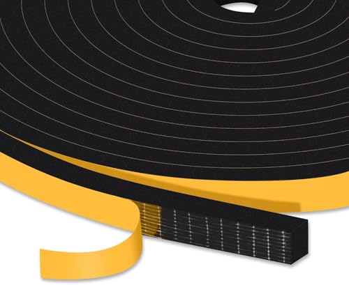 YIMIKI Guarnizione Finestra Autoadesiva, Schiuma Nastro Paraspifferi Porta, Adesivo Isolamento Nastro Sigillante per Rumore e Collisione, resistente alle intemperie, 10 mm(l) x6 mm(S), totale 5 m