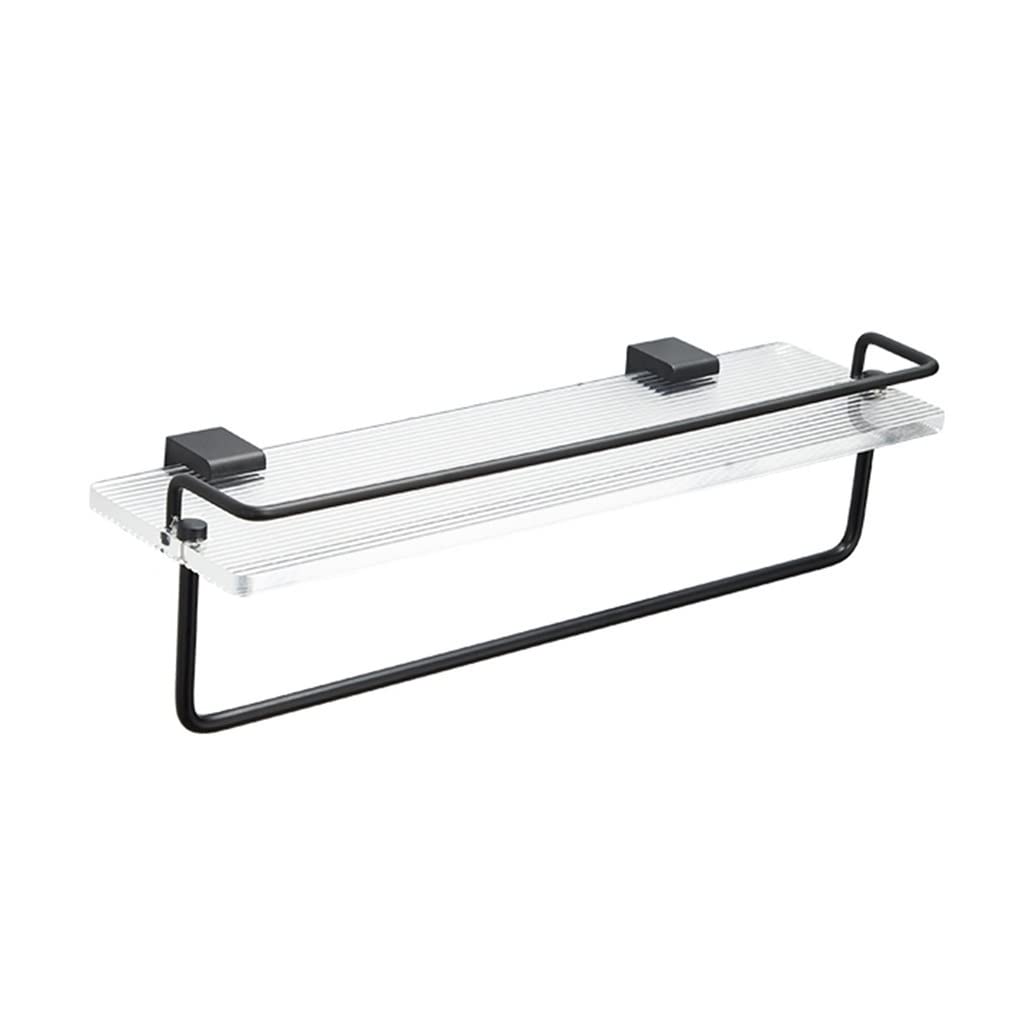 SDGBCXD bathroom shelves, Floating Bathroom Storage Rack for Cosmetics, Shampoo, Towels & Kitchen Spices(30Cm with Rail)