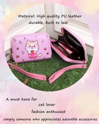 Image of AACKS Little Girls Coin Purse Kids Small Wallet for Teens Women Mini Coin Pouches with Strap Cute Cartoon Card Holder Cat Kitty Panda Unicorn