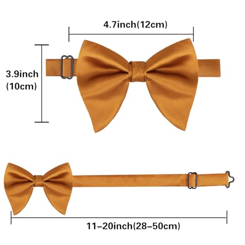 Image of Alizeal Velvet Pre-tied Adjustable Bow Tie for Men Oversize Formal Solid Tuxedo Bowtie