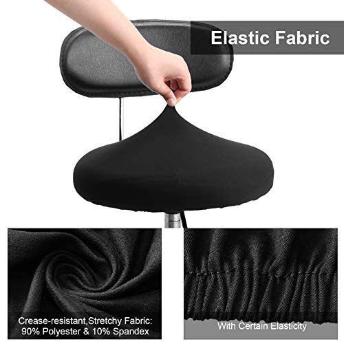 Round Bar Stool Covers Elastic Bar Chair Covers Washable Stool Cushion Slipcover For Home Bar Hotel Use, 12-14 Inch (Black, 4 Pieces) #TOP3