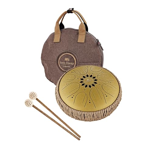 Meinl Sonic Energy Octave Steel Tongue Drum 8 Notes 10' with Mallets, Bag — Sound Healing Instrument for Musical Education, Meditation, ASMR, Yoga