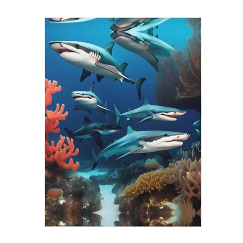 Couverture de qualité supérieure imprimé requin corail pour literie haut de gamme