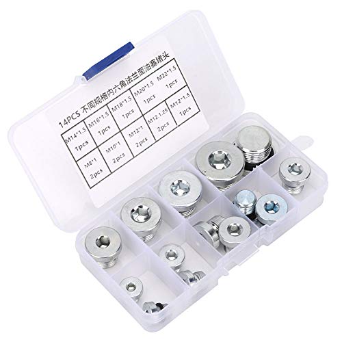 Tapones hexagonales para desagüe Kikumi, 14 piezas, 4 pulgadas, tuerca de drenaje para cárter de aceite, acero inoxidable, multiusos miniatura 1