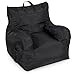 Big Joe Dorm Bean Bag Chair with Drink Holder and Pocket, Black Smartmax, Durable Polyester Nylon Blend, 3 feet