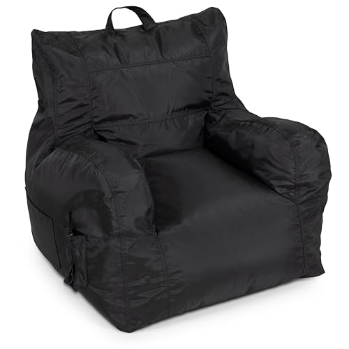 Big Joe Dorm Bean Bag Chair with Drink Holder and Pocket,...