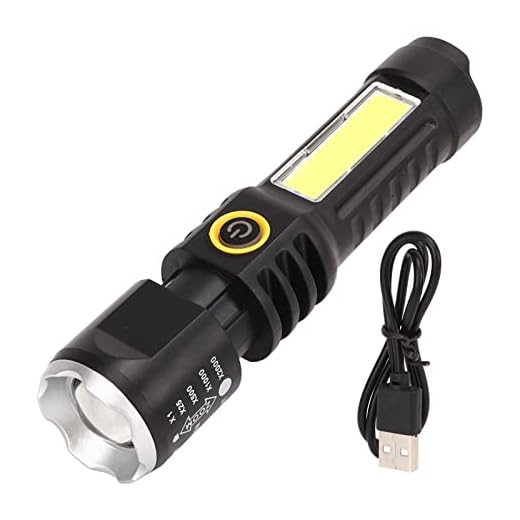 Refletor Recarreg¨¢vel, Lanterna Refletor LED, Preto De Carregamento Tipo C Com Tocha Telesc¨®pica De Anel Prateado, Luz Forte De Longo Alcance, Refletor Recarreg¨¢vel Para Acampamento Dom¨¦stico, Es