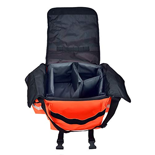 Image of Dealmed First Responder Trauma Bag - Empty EMS Equipment Kit - Orange Professional Emergency Organizer Medium