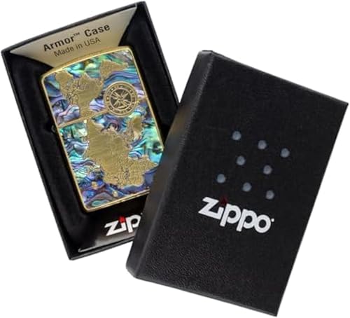 Encendedor Zippo Shell-World Map Oil con Grabado y Adhesivo miniatura 6
