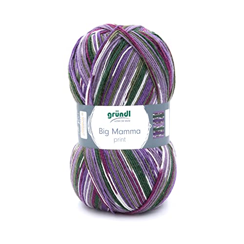 Gründl Yarn, Purple/Green Mix, 1 Knäeul