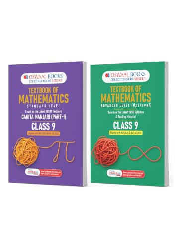 Image of Oswaal Textbook of Mathematics | Standard & Advanced Level | Class 9 | Set of 2 Books | Based on NCERT Ganita Manjari Part-1, CBSE Syllabus & Reading Material | NEP 2020 & NCFSE 2023