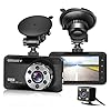 ORSKEY Dash Cam Front and Rear 1080P Full HD Dual Dashboard Camera Dashcam for Cars 170 Wide Angle HDR with 3.0″ LCD Display Night Vision Motion Detection and G-sensor