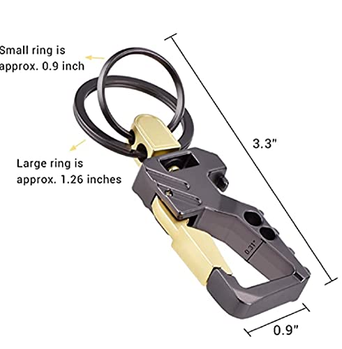 Image of Contacts Heavy Duty Stainless Steel Keychain with Bottle Opener for Men and Women - GunMetal Gold (Pack of 2 - New)