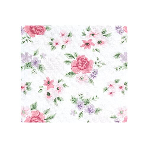 Image of Little Treasure Hudson Baby Cotton Poly Flannel Receiving Blankets Multipack, Purple Tea Party, 30x30 inches