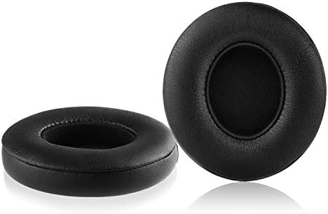 Solo 2/3 Wireless Earpads - JARMOR Replacement Protein Leather & Memory Foam Ear Cushion Cover for Beats Solo2/3 Wireless On Ear by Dr. Dre Headphones ONLY (NOT FIT Solo 2 Wired) - Black