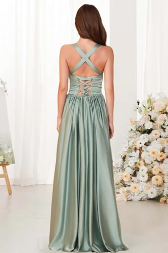 Square Neck Junior Bridesmaid Dress Spaghetti Straps Flower Girl Dresses with Pleated Satin A Line Formal Gown2