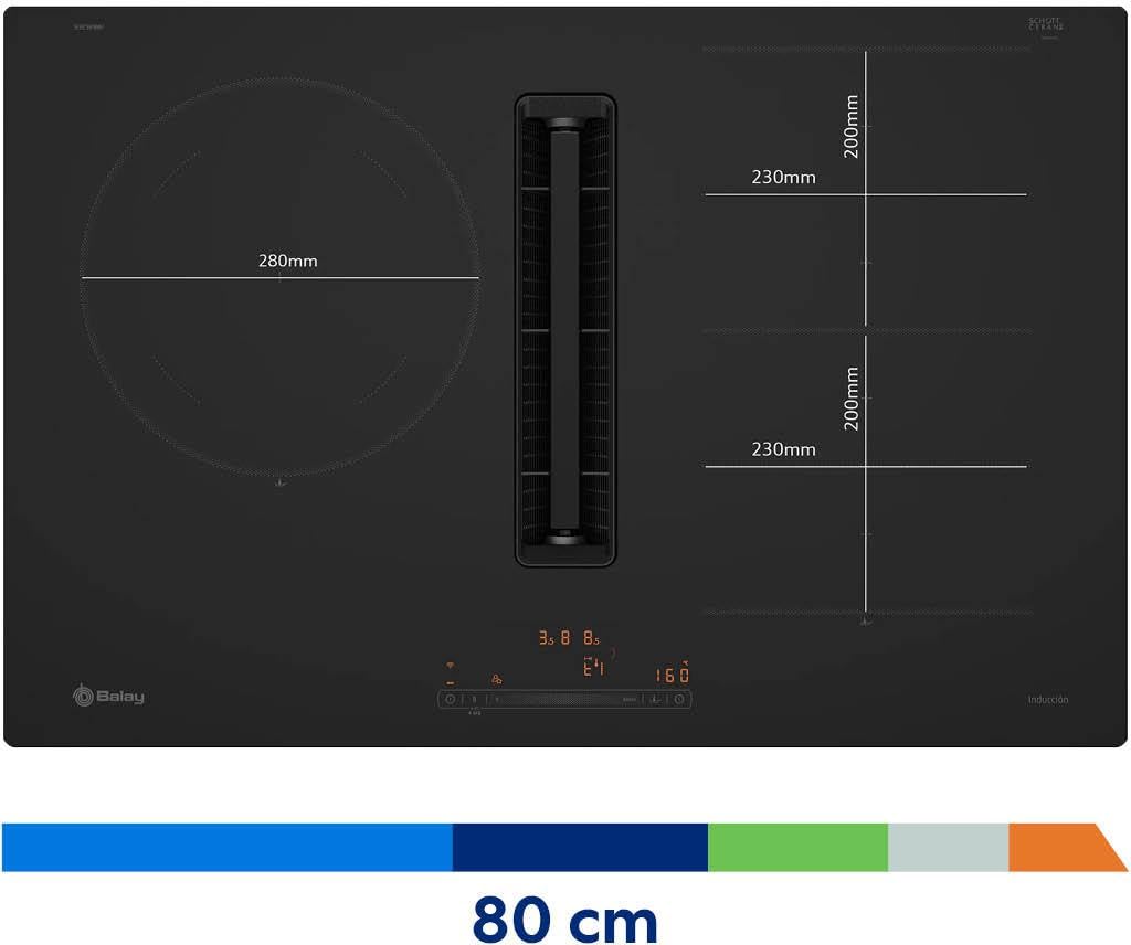 Balay, Placa de Inducción con extractor integrado, negro mate, 3EBC989MH