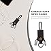 Hemobllo Fast Charging USB C Cable Keychain with Leather Strap and Metal Key Holder Compatible with Android Devices Portable 6-Inch Charge Data Sync Cable