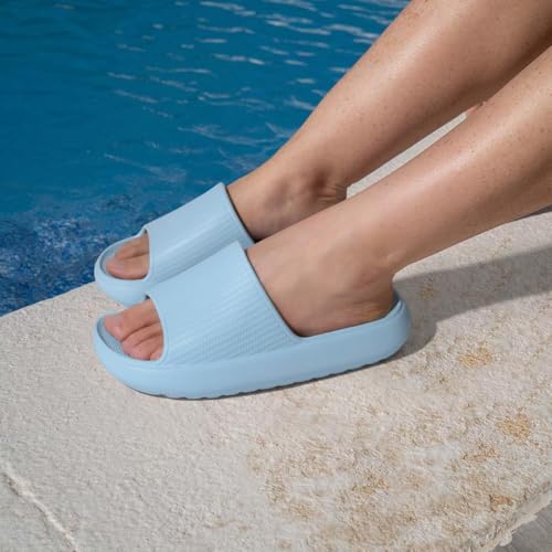 Image of Comwarm Cloud Slide Sandals for Women Men Ultra Comfort Recovery Pillow Slippers Soft Summer Beach Shoes with Low Arch Support