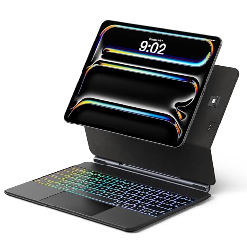 Étui clavier pour iPad Pro 13 M4 2024 runelk magnétique à connexion automatique sans charge