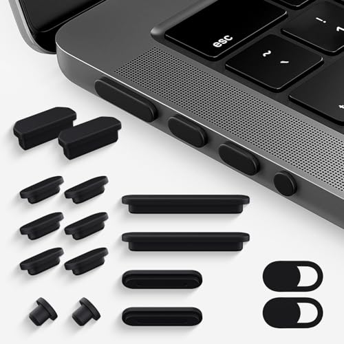CaseBuy Accesorios para MacBook Pro, 14 unidades, tapones antipolvo para MacBook Pro 2025-2021 de 14/16 pulgadas, M4, M3, M2, M1 Pro/Max, conector para HDMI, Thunderbolt, SDXC, Magsafe, auriculares y