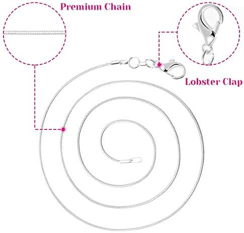 Paxcoo 30 Pack Necklace Chain Silver Plated Necklace Snake Chains Bulk for Jewelry Making, 1.2 mm 18 inches