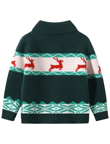 Kids Boys Girls Christmas Cardigans Ugly Xmas Sweaters Reindeer Snowflake Shawl Collar Knitted Cardigan Sweater2