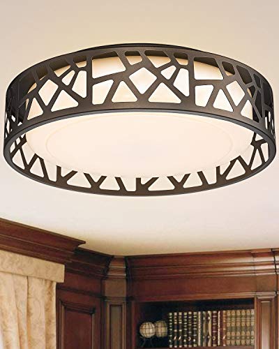 LED Flush Mount Ceiling Light, VICNIE 14 Inch 20W Dimmable Round Deco Lighting Fixture Oil Rubbed Bronze Finished,1400 Lumens 3000K Warm White, ETL Listed for Kitchen, Hallway, Bedroom, Stairways