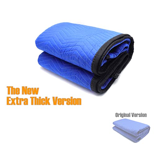Image of HTTMT- 72x80 2PCs Extra Thick Furniture Moving Packing Blanket For Shipping Furniture Pads [P /N :ET-HOME004A X2PC-BLUE]
