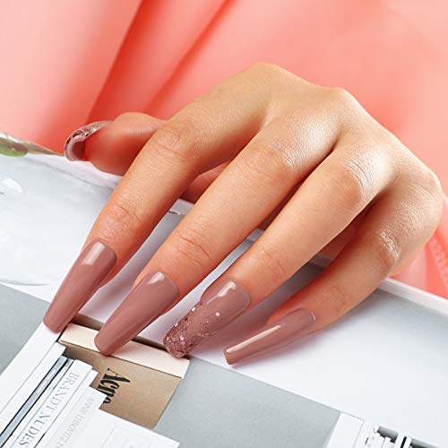 Coscelia Poly Nail Gel Starterset Schnell Aufbau Gel 6 * 15ML Glitter UV Verlängerung Nagelgel Set 36W UV/LED Nagellampe… – Bild 4