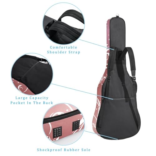 Housse de guitare en tissu Oxford épais rembourré avec boucle de suspension et sangle de cou Motif sans couture avec plumes de paon 101,6 cm, Multicolore 5., 42.9×16.9×4.7 in, Sac de transport - Les Beatles, Paul McCartney, John Lennon, RIngo Starr, George Harrison Housse de guitare en tissu Oxford épais rembourré avec boucle de suspension et sangle de cou Motif sans couture avec plumes de paon 101,6 cm, Multicolore 5., 42.9x16.9x4.7 in, Sac de transport – Image 4